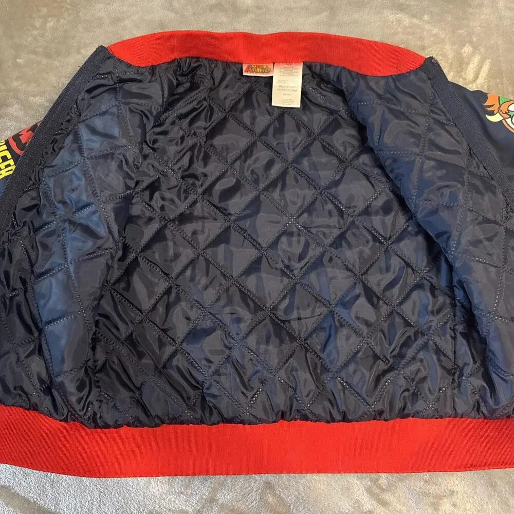 OFFICIAL NINTENDO/SUPER MARIO BOWSER FULL-ZIP VARSITY-STYLE JACKET KIDS SIZE 6/7